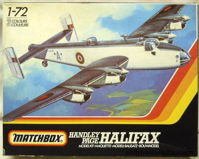 Matchbox 1/72 Handley Page Halifax GRII Series IA / B.MkI/II - 58 Sq Coastal command Wales 1943 / 76 Sq RAF Yorks (P/O Christoper Cheshire's Aircraft) / 10th Sq RAF Yorks 1942, PK-604 plastic model kit